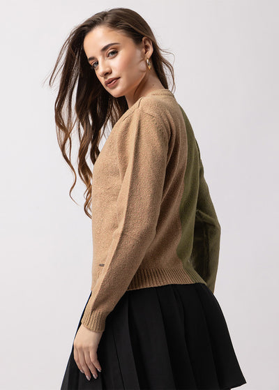 Half & Half V Nek Full Button cardigan