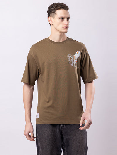 Men's Bunny-print Round-neck T-shirt