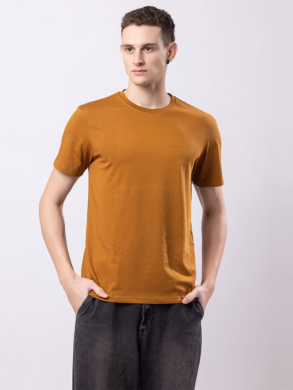 WMen's Round-neck Solid T-shirt