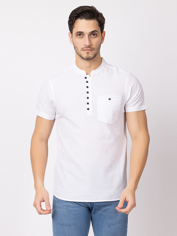 Men's Mandarin-collar Solid Kurta