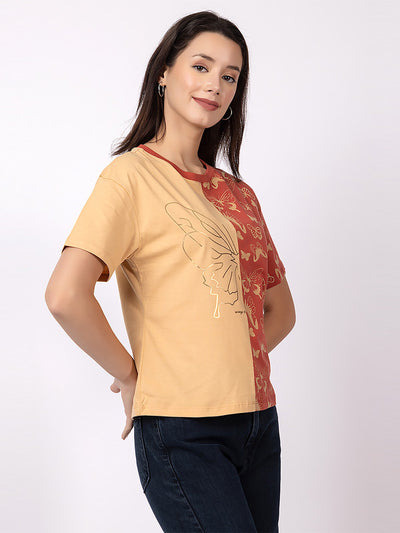 Duo colour round neck