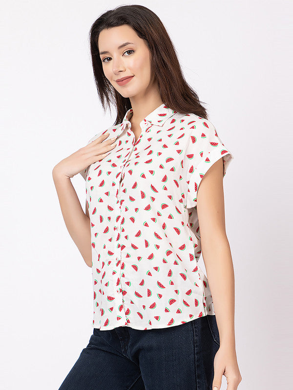 Women's Watermelon-print Classic Shirt