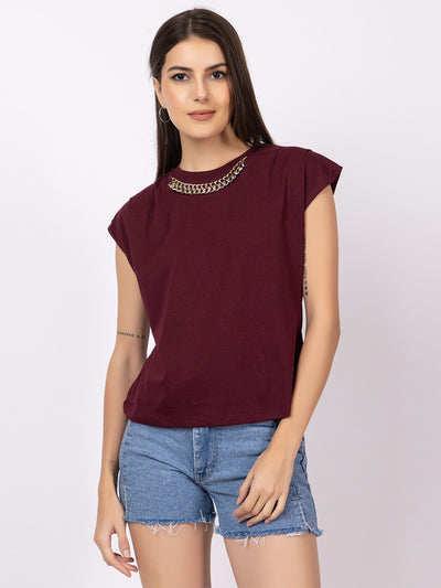 Royal maroon top