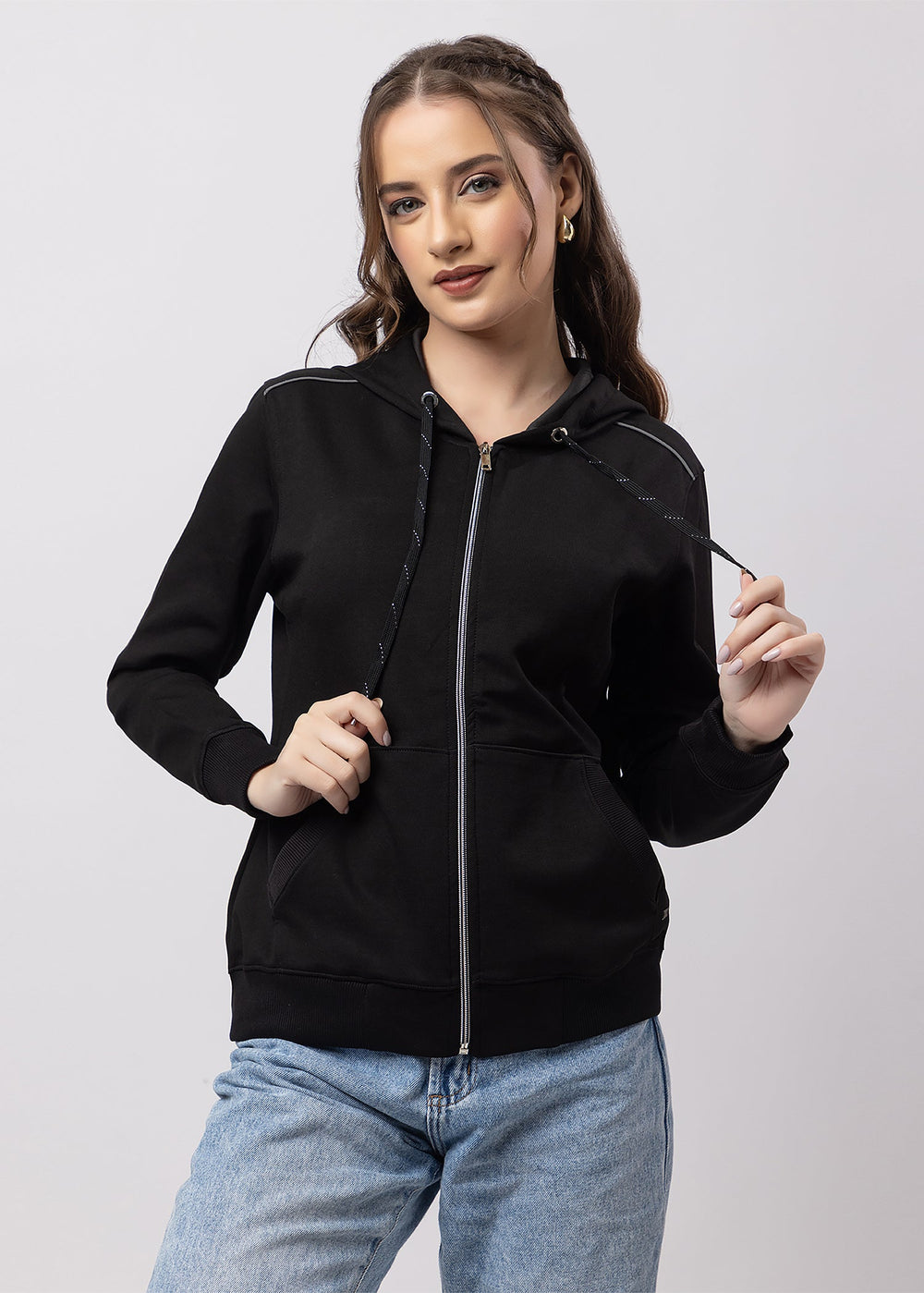 Women's Solid Zipper Hoodie – OCTAVE CLOTHING PRIVATE LIMITED