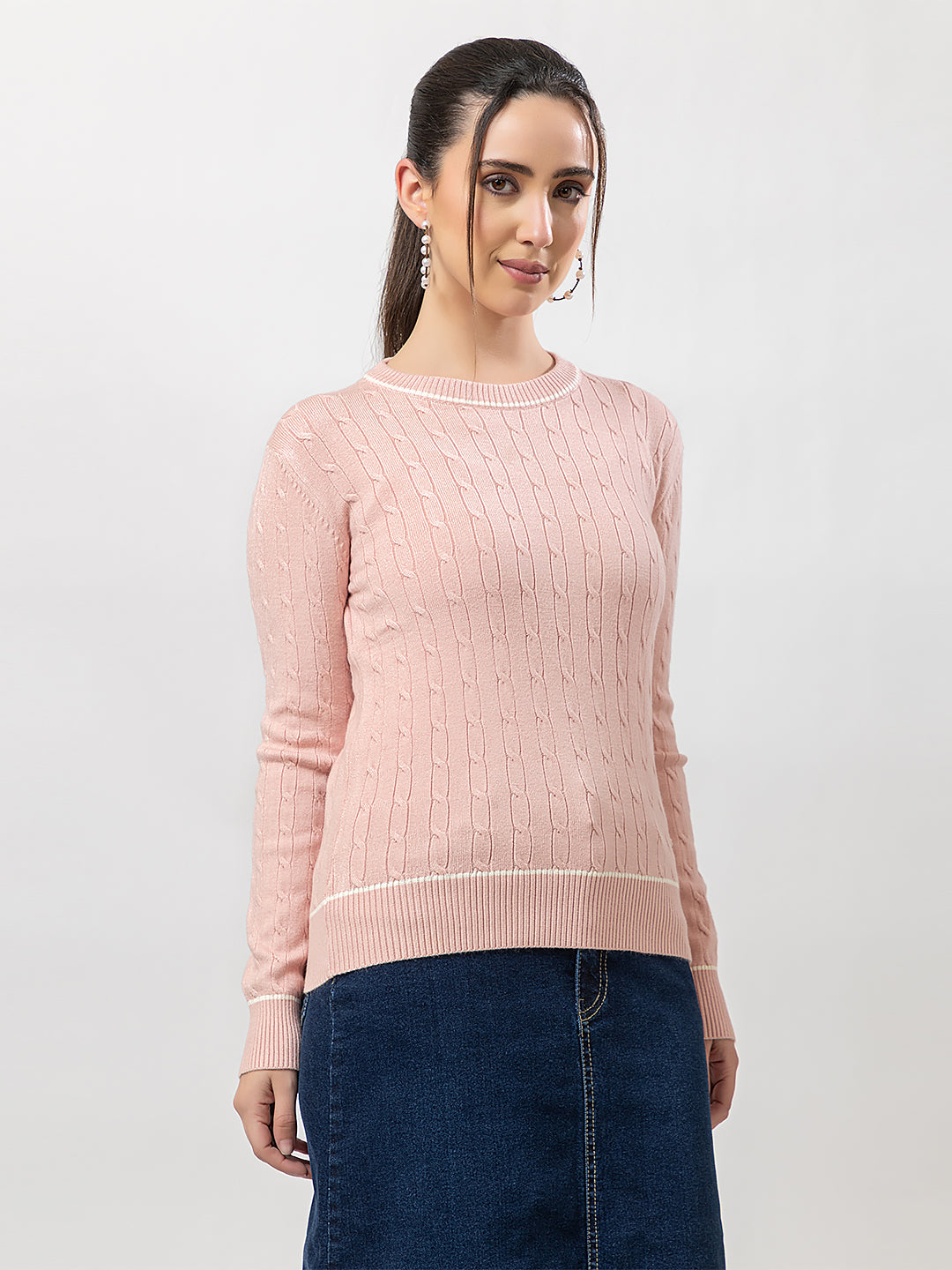 Buy Women's Cable-Knit Solid Sweater Online – OCTAVE CLOTHING PRIVATE ...
