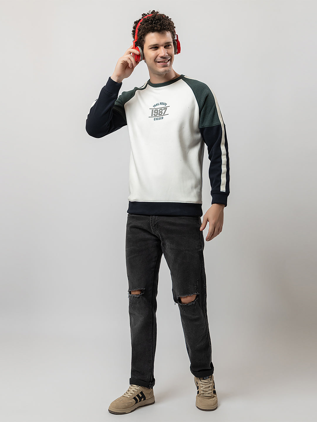 Basic O Collar Comfort Fit Men's Sweatshirt - 88053 main image 0